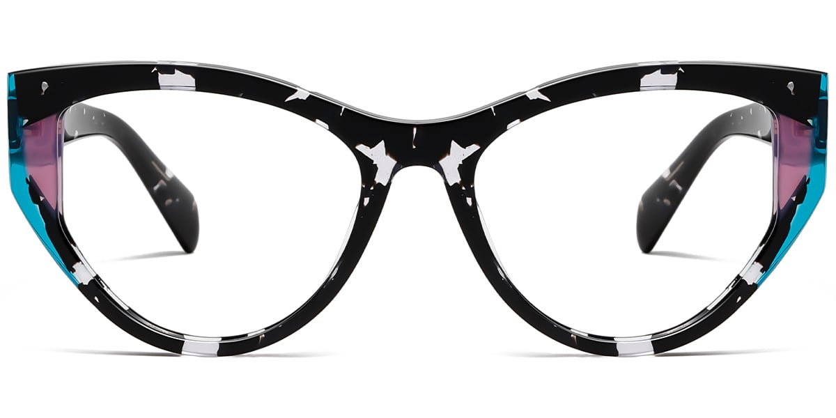 Acetate Cat Eye Reading Glasses pattern-black