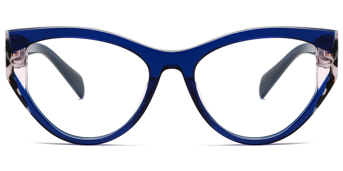 Acetate Cat Eye Reading Glasses pattern-blue