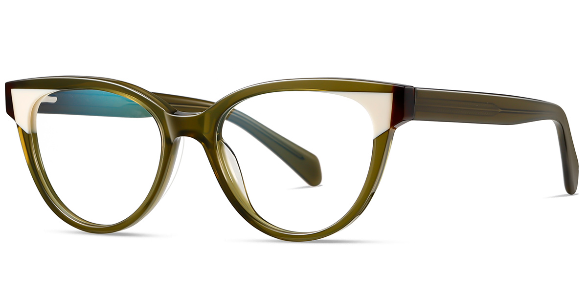 Acetate Cat Eye Reading Glasses pattern-green