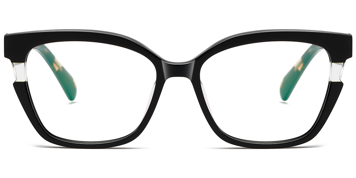 Acetate Square Reading Glasses pattern-black