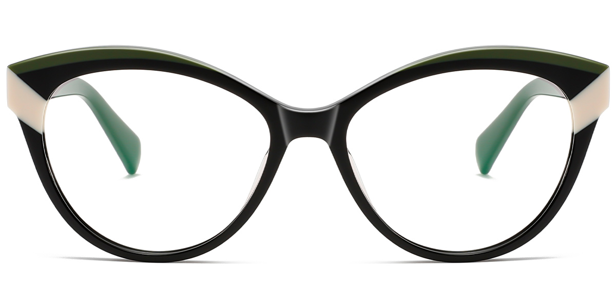 Acetate Cat Eye Reading Glasses pattern-black