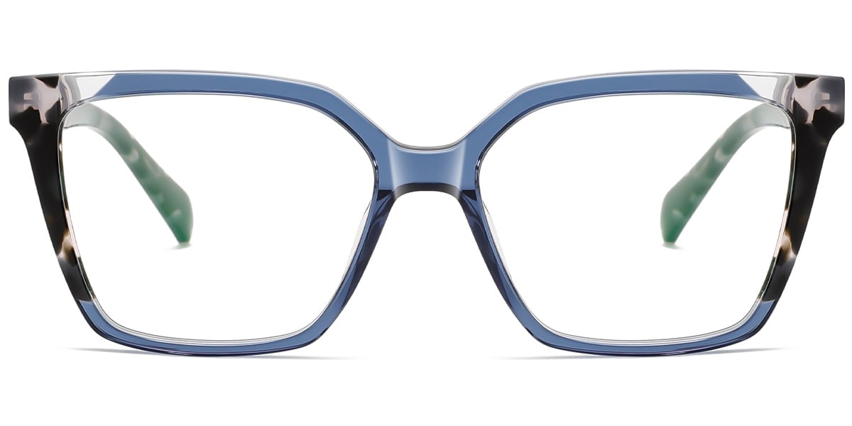 Acetate Square Reading Glasses pattern-blue