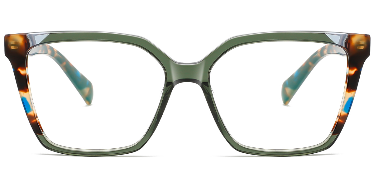 Acetate Square Reading Glasses pattern-green