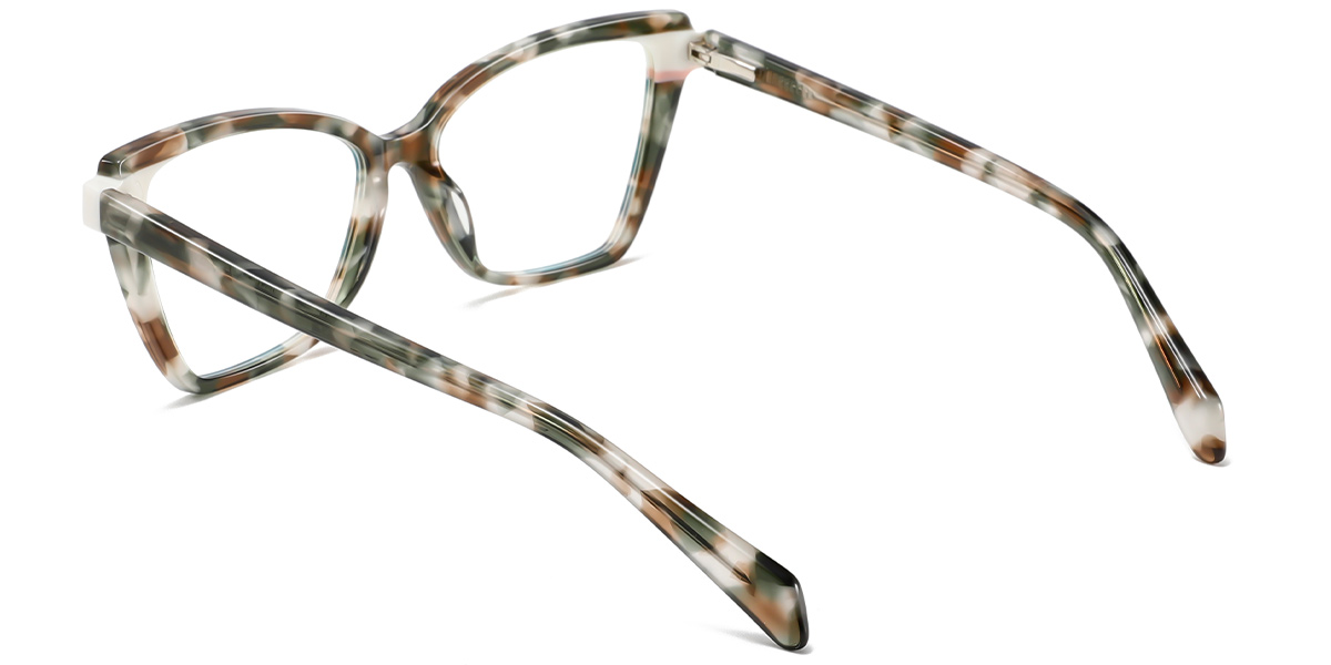 Acetate Square Cat Eye Reading Glasses pattern-green