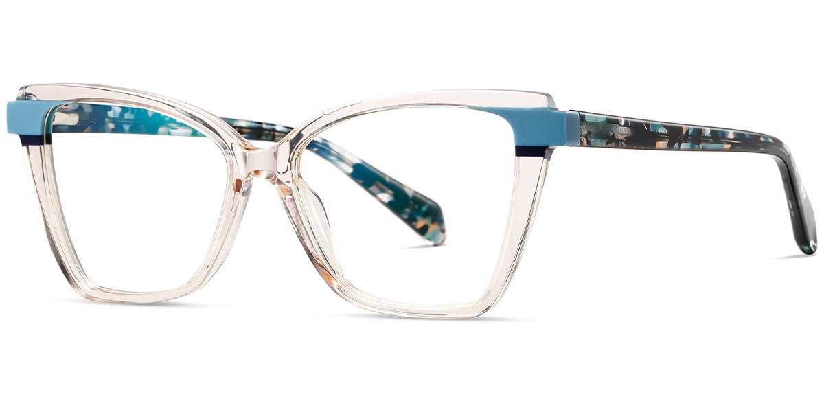 Acetate Square Cat Eye Reading Glasses pattern-translucent