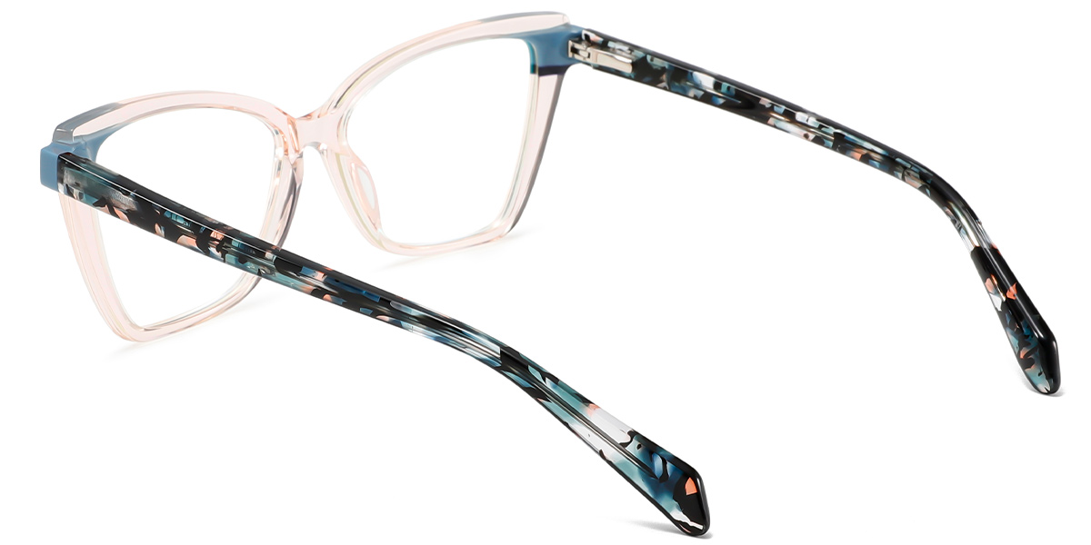 Acetate Square Cat Eye Reading Glasses pattern-translucent