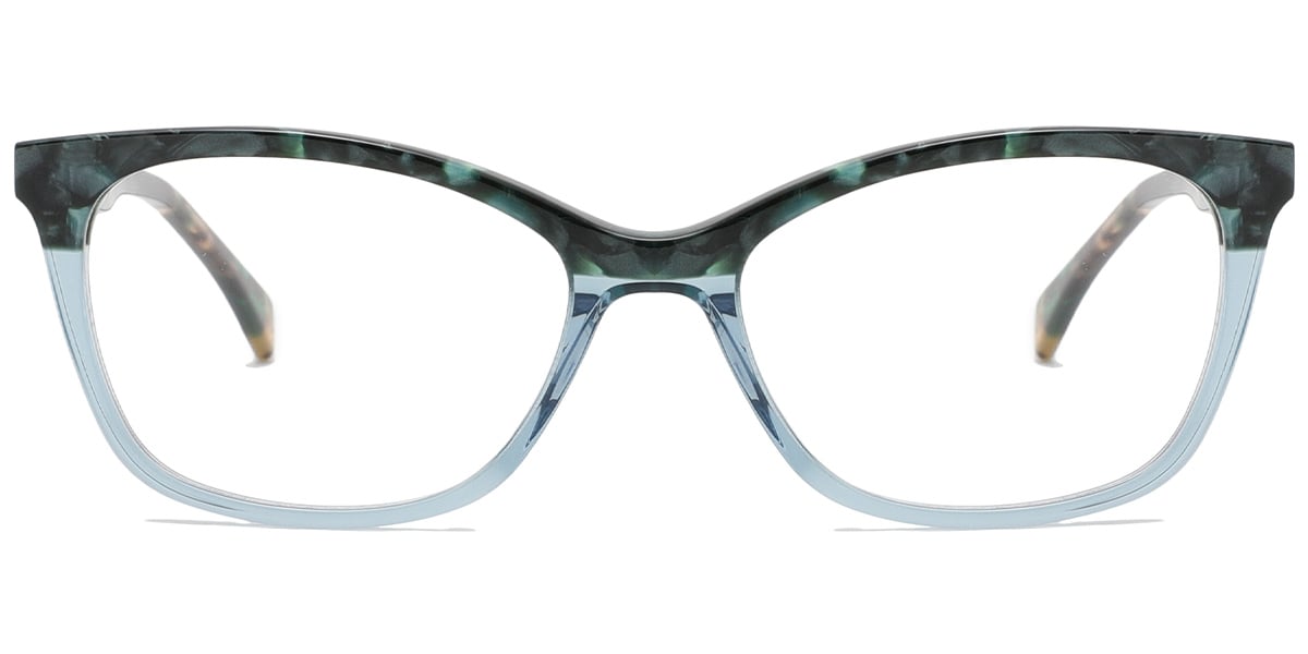 Acetate Rectangle Reading Glasses pattern-blue