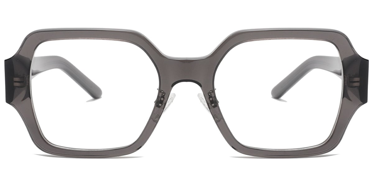 Acetate Square Reading Glasses translucent-grey