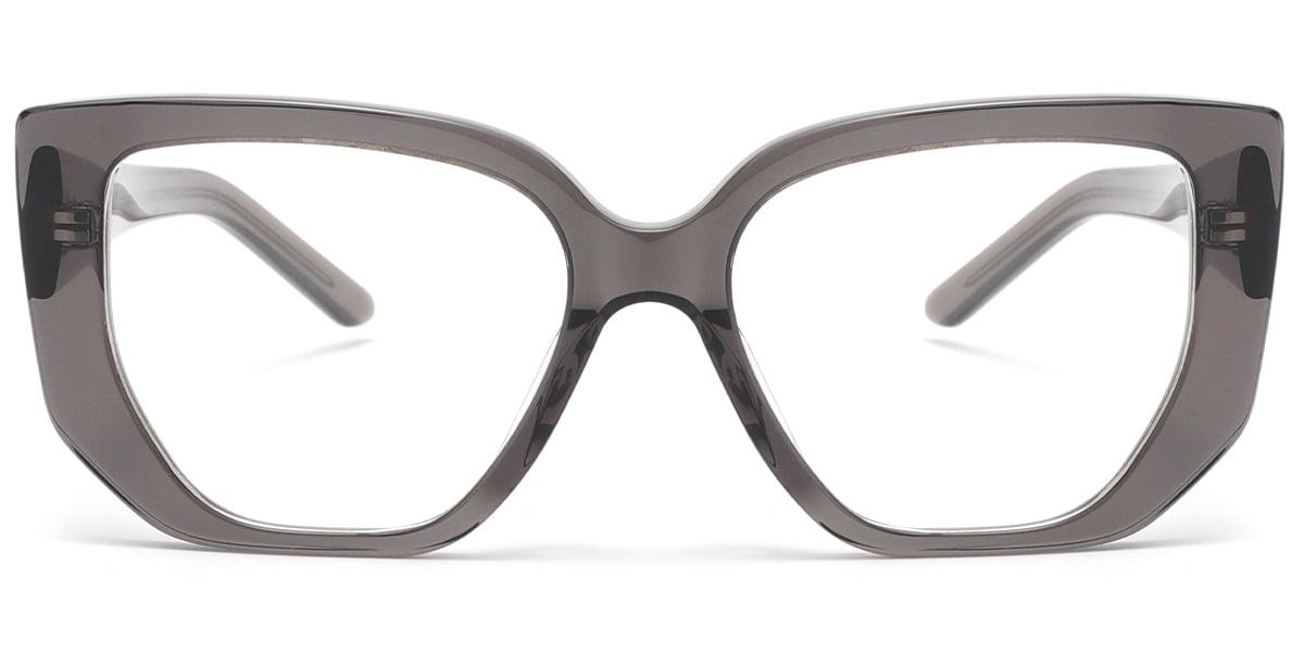 Acetate Rectangle Reading Glasses translucent-grey