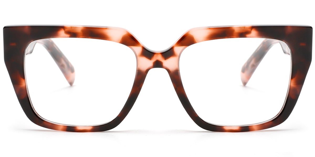 Acetate Rectangle Reading Glasses pattern-brown