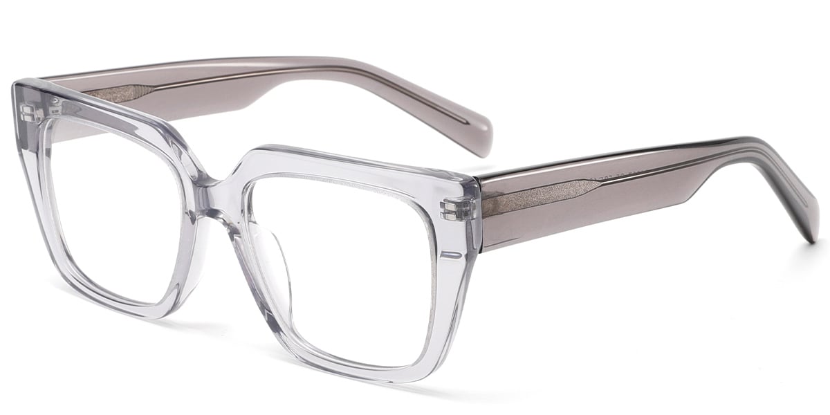 Acetate Rectangle Reading Glasses translucent-grey