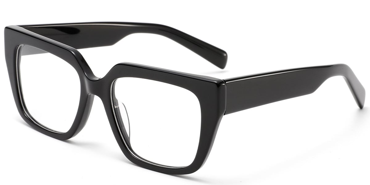 Acetate Rectangle Reading Glasses black