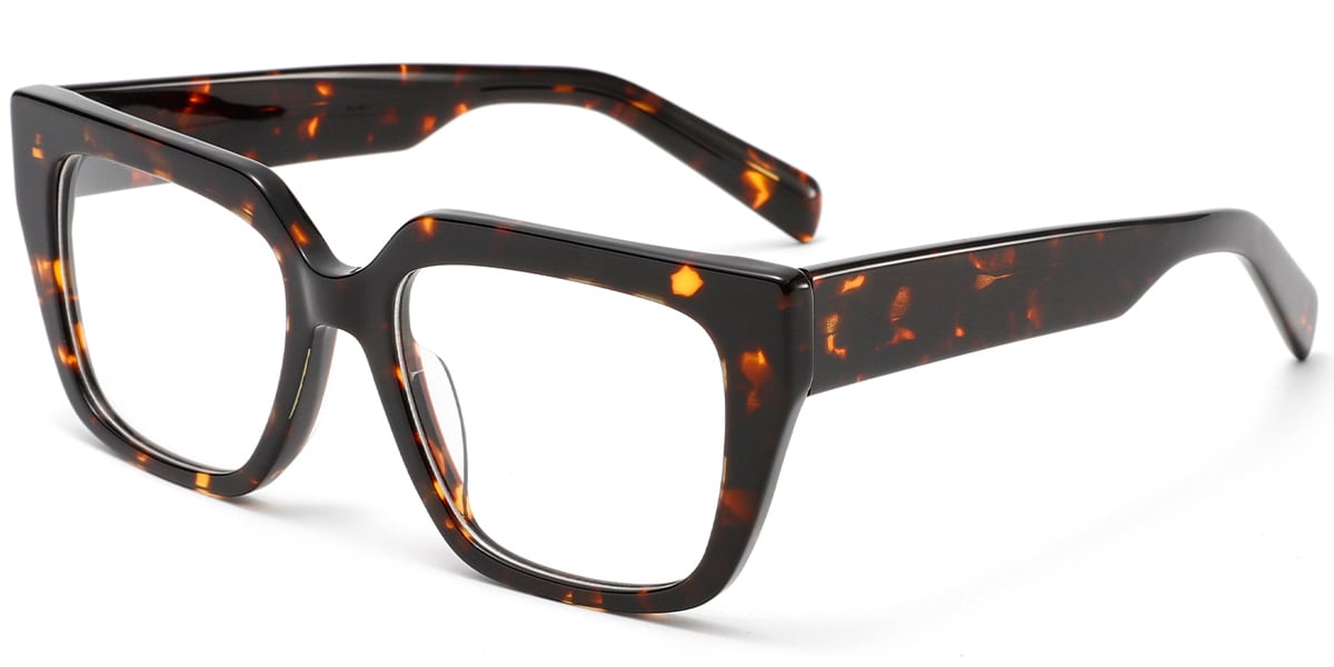 Acetate Rectangle Reading Glasses pattern-black