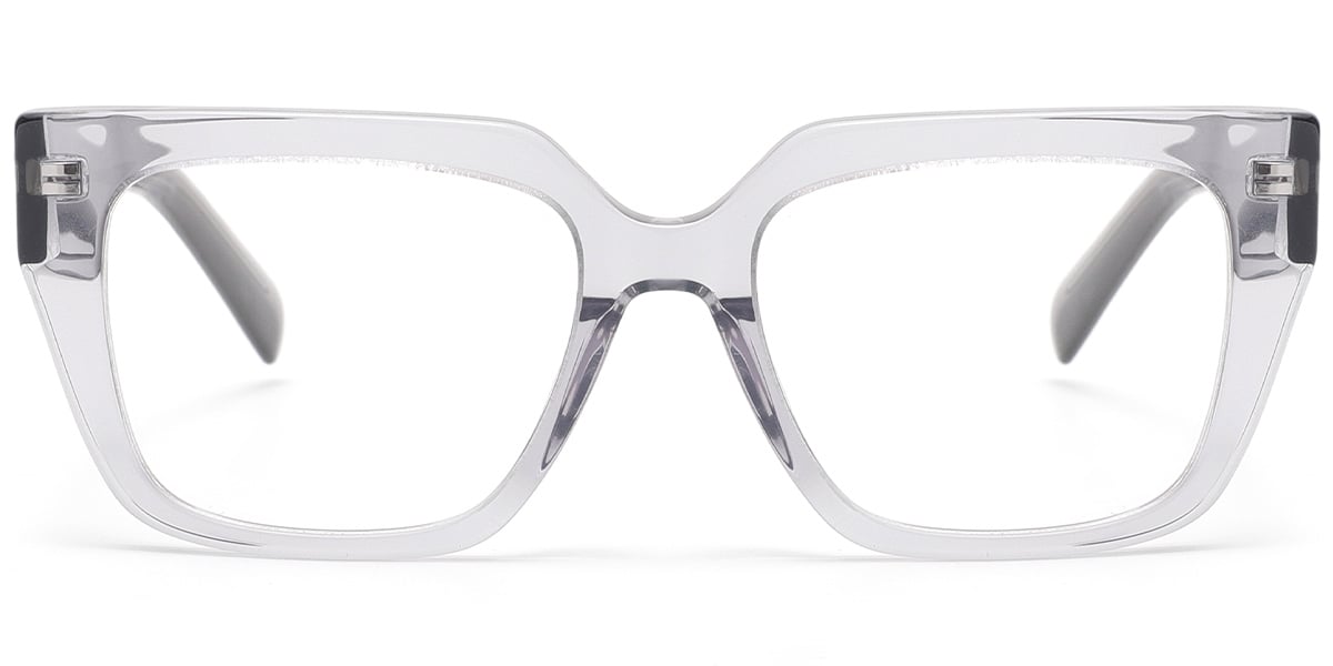 Acetate Rectangle Reading Glasses translucent-grey