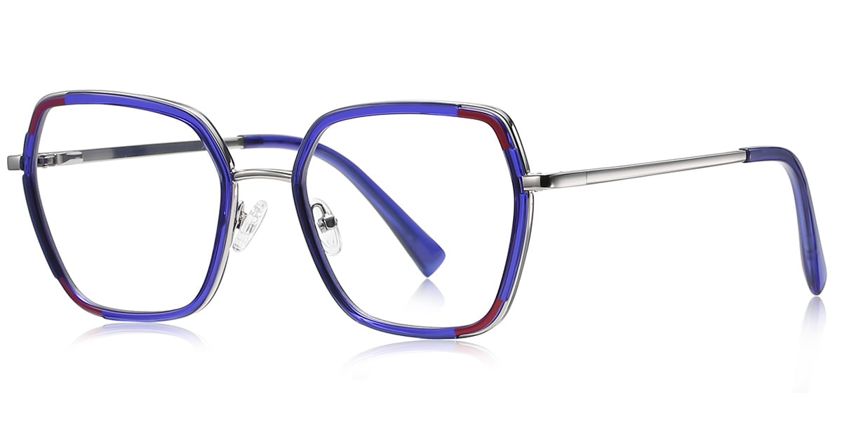 Square Reading Glasses pattern-blue