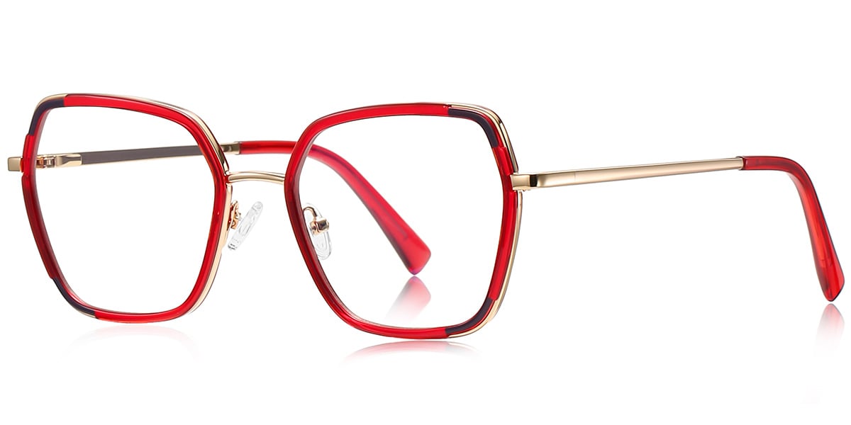 Square Reading Glasses pattern-red