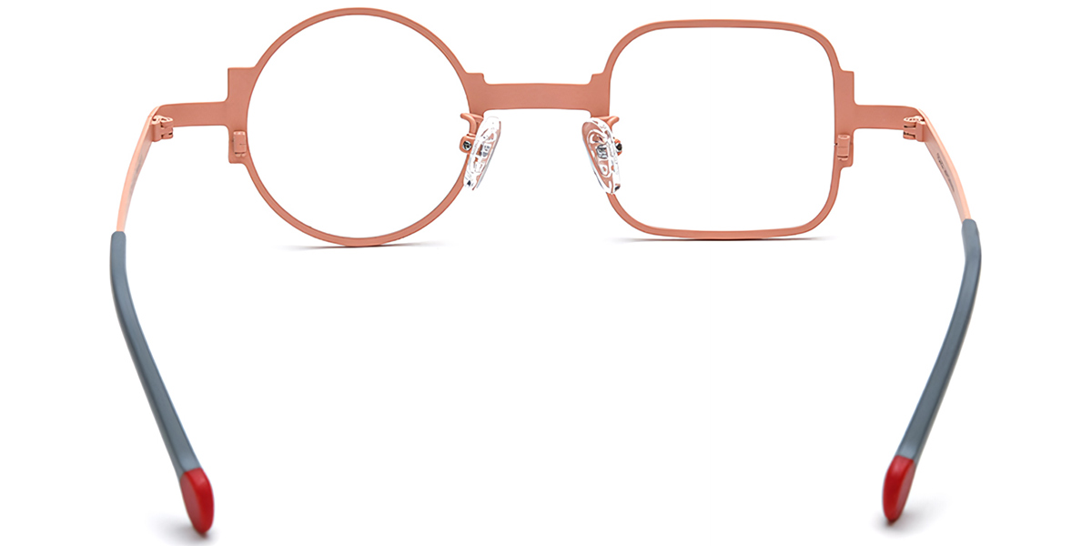Titanium Square Round Geometric Reading Glasses orange
