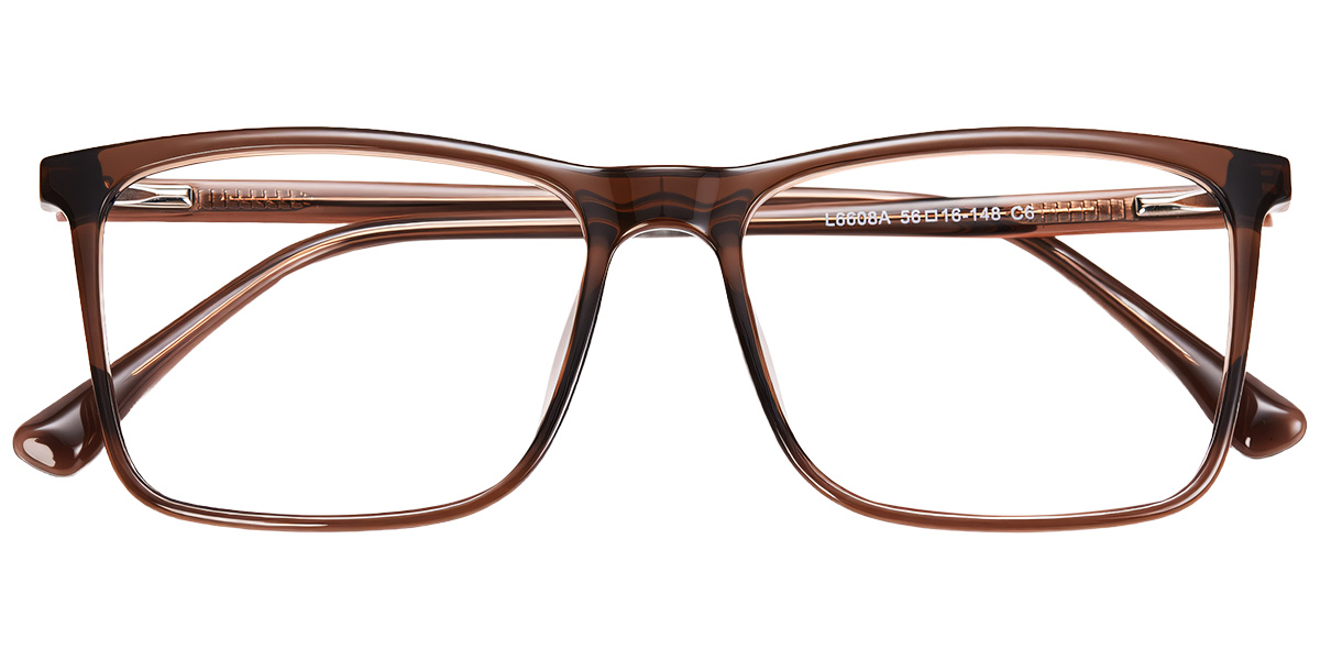 Acetate Square Reading Glasses translucent-brown