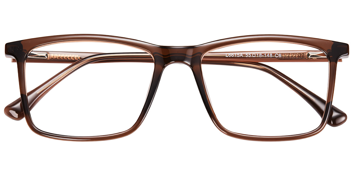 Acetate Square Reading Glasses translucent-brown