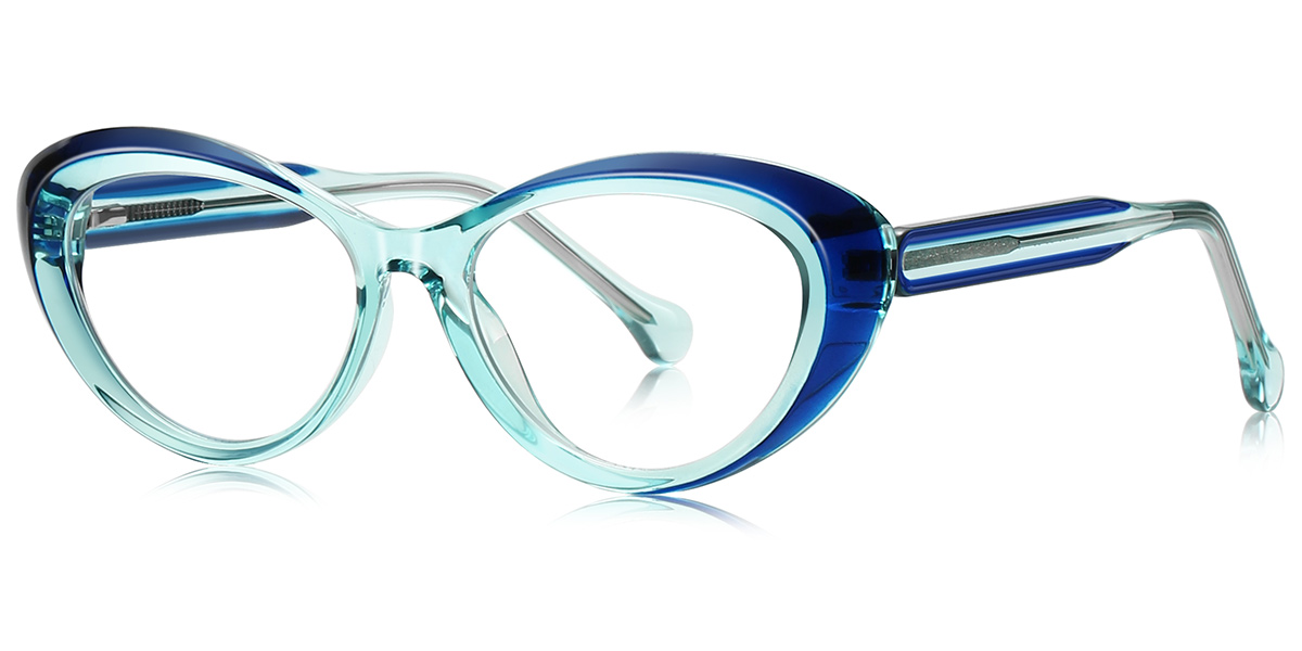 Oval Reading Glasses pattern-blue