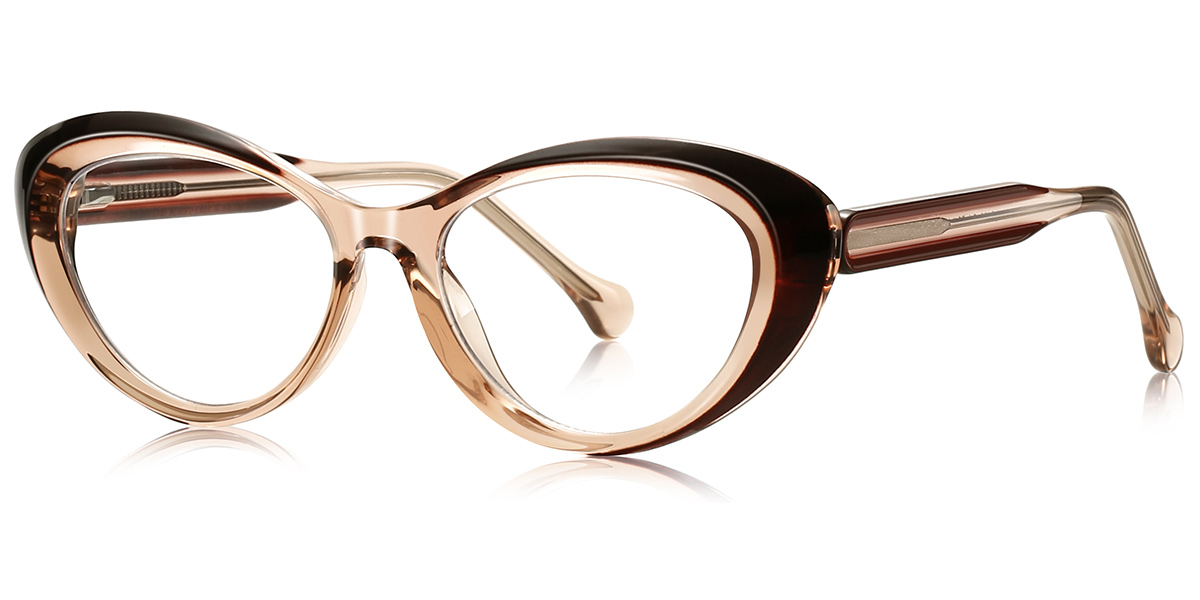 Oval Reading Glasses pattern-brown
