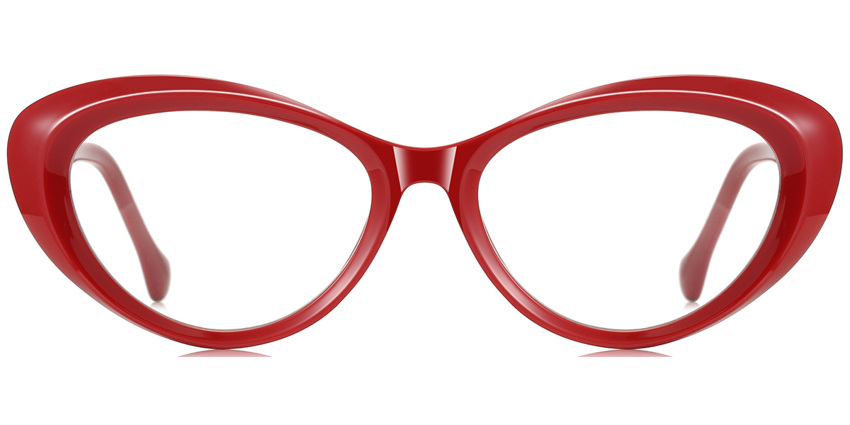 Oval Reading Glasses red