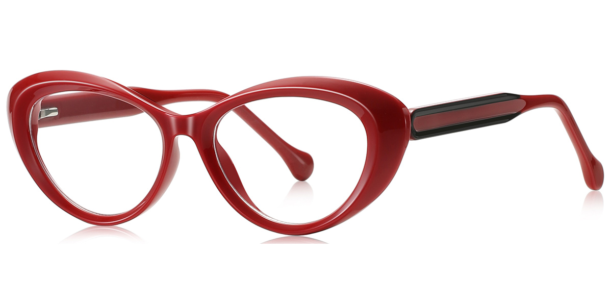 Oval Reading Glasses red