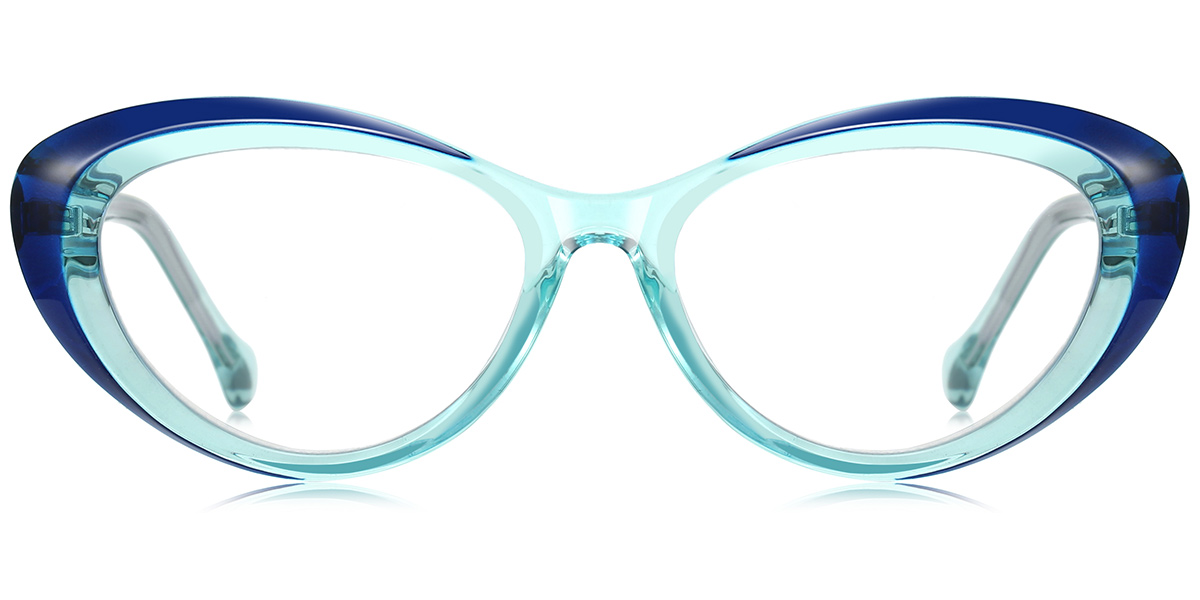 Oval Reading Glasses pattern-blue