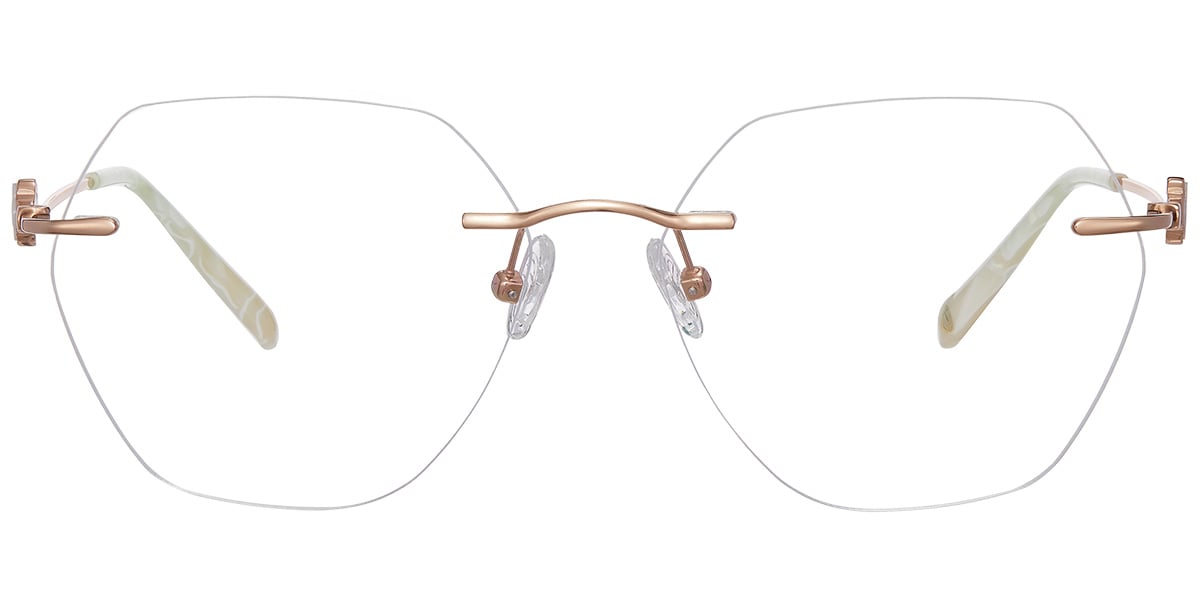 Titanium Geometric Reading Glasses rose_gold