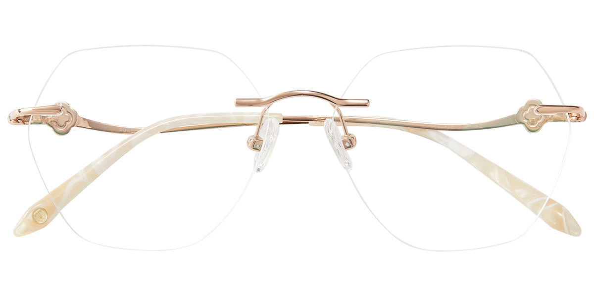 Titanium Geometric Reading Glasses rose_gold
