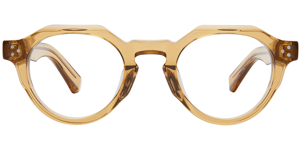 Acetate Round Reading Glasses translucent-brown