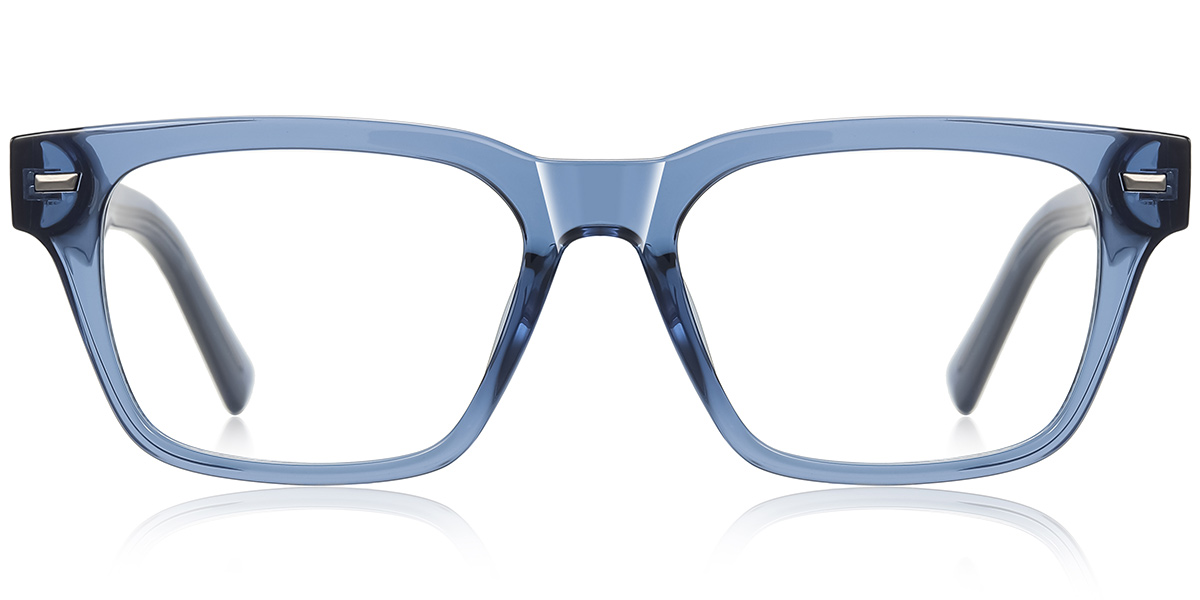 Square Reading Glasses translucent-blue