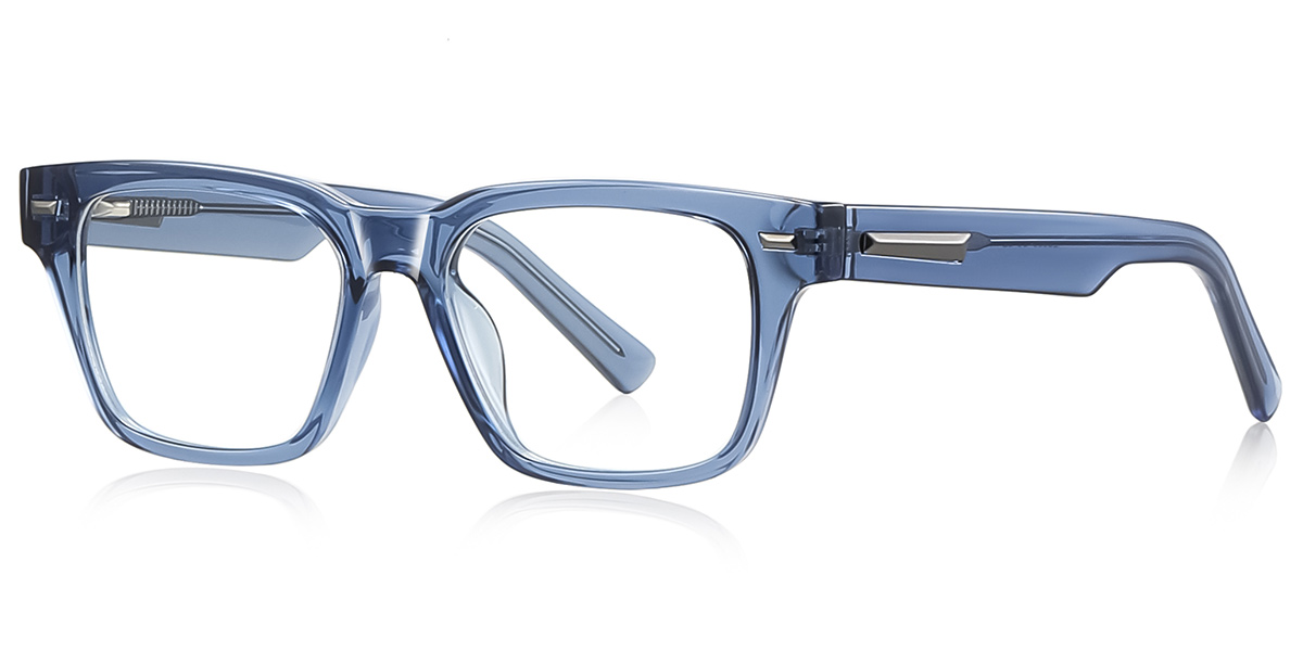 Square Reading Glasses translucent-blue