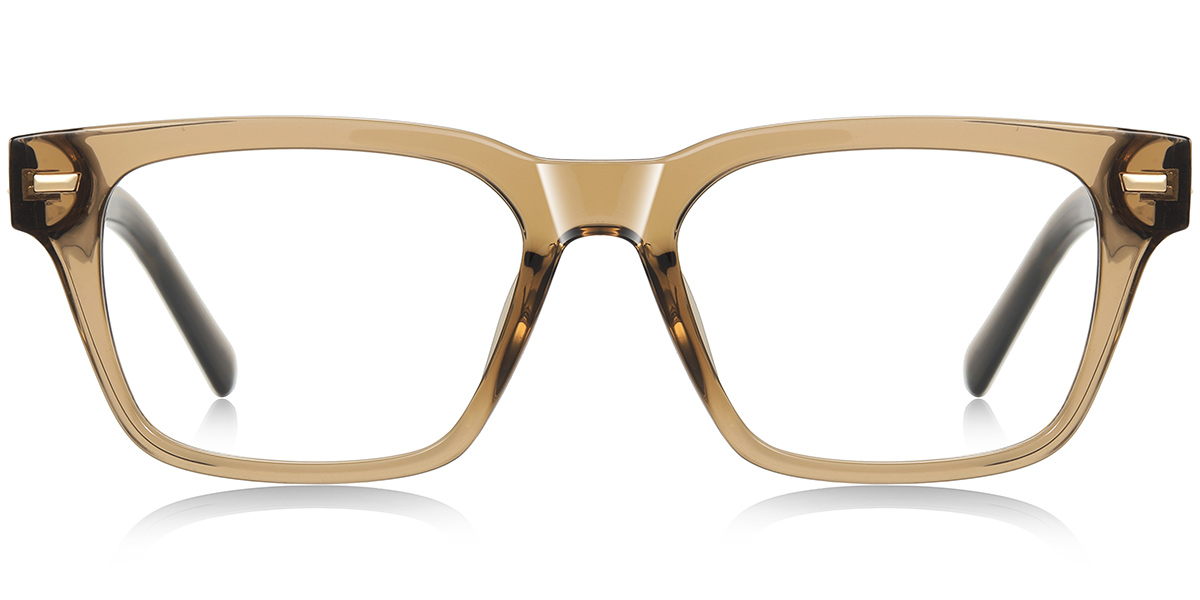 Square Reading Glasses translucent-brown