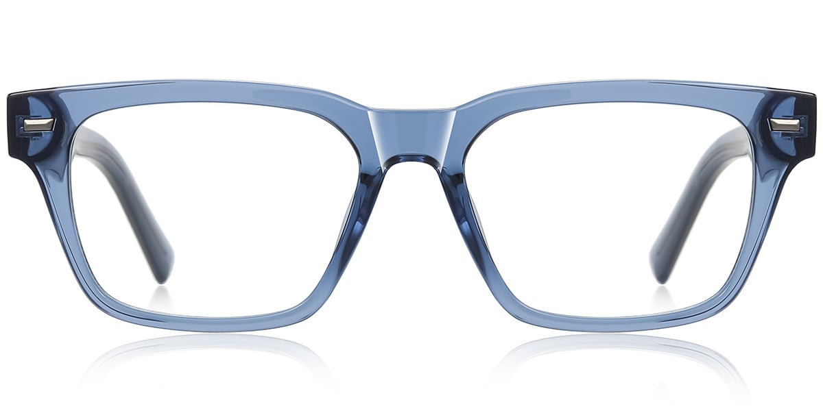 Square Reading Glasses translucent-blue