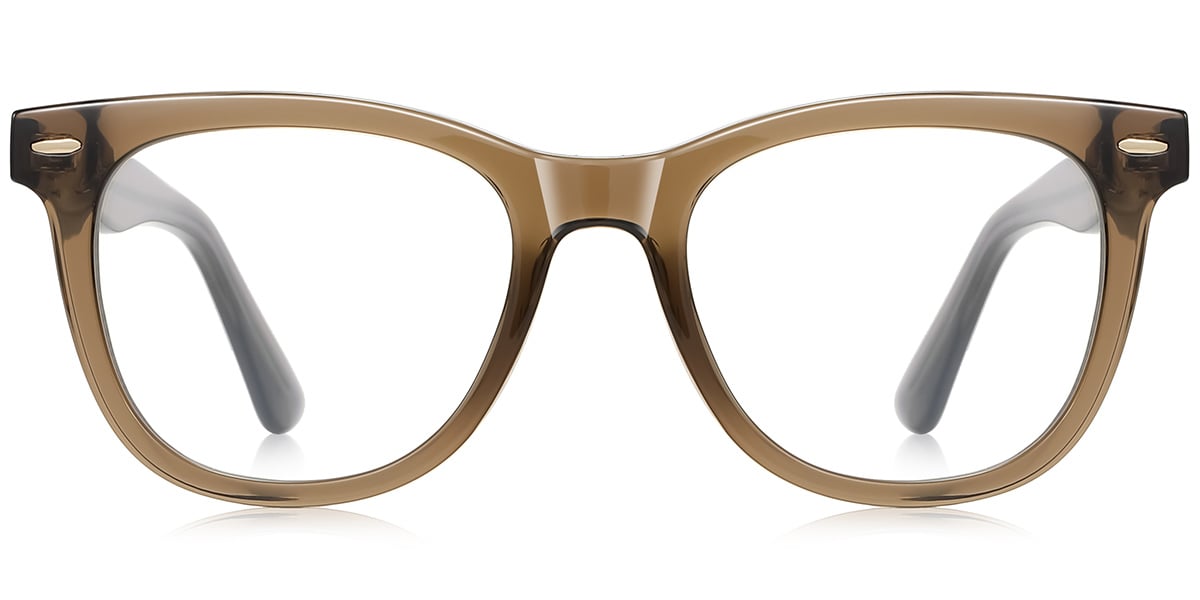 Square Reading Glasses translucent-brown