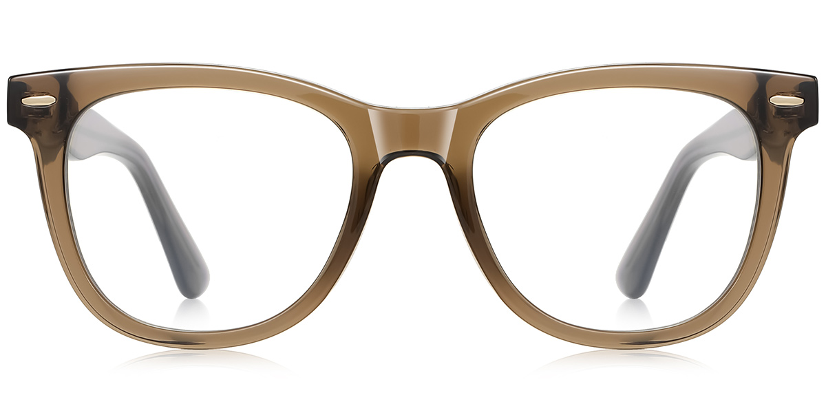 Square Reading Glasses translucent-brown