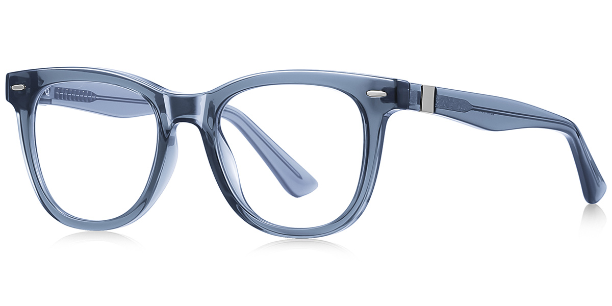 Square Reading Glasses translucent-blue