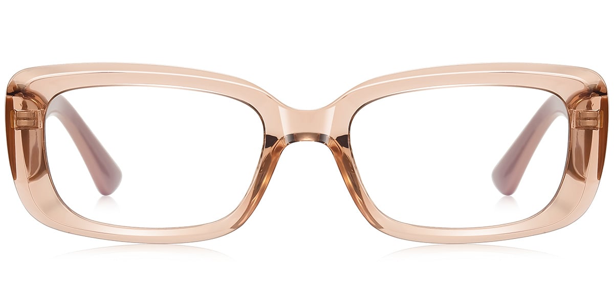 Rectangle Reading Glasses translucent-brown