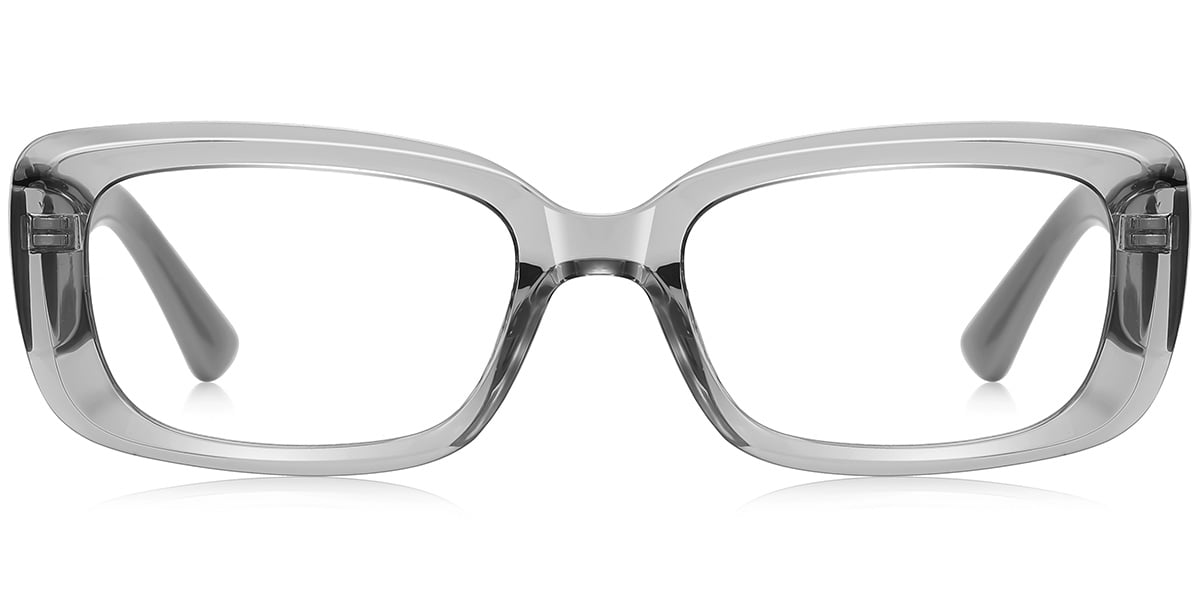 Rectangle Reading Glasses translucent-grey