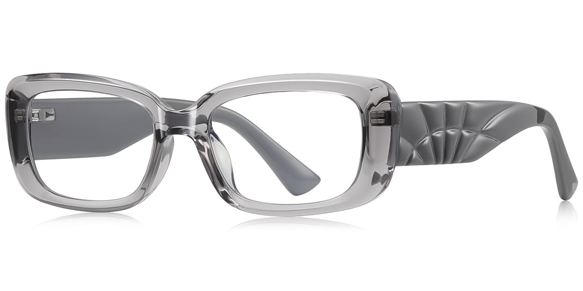 Rectangle Reading Glasses translucent-grey