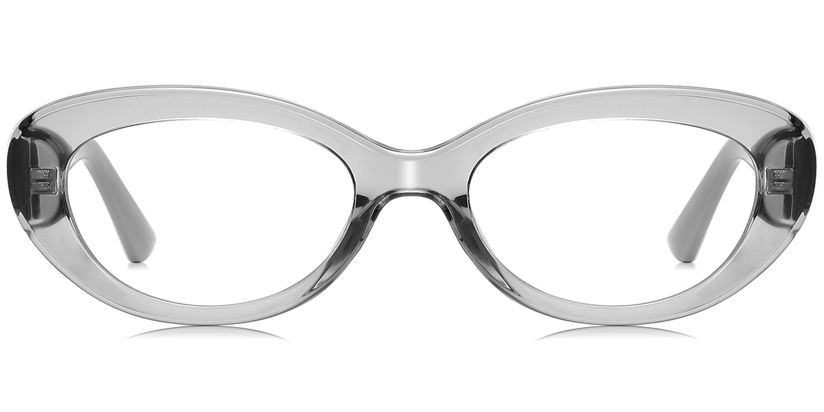 Oval Reading Glasses translucent-grey