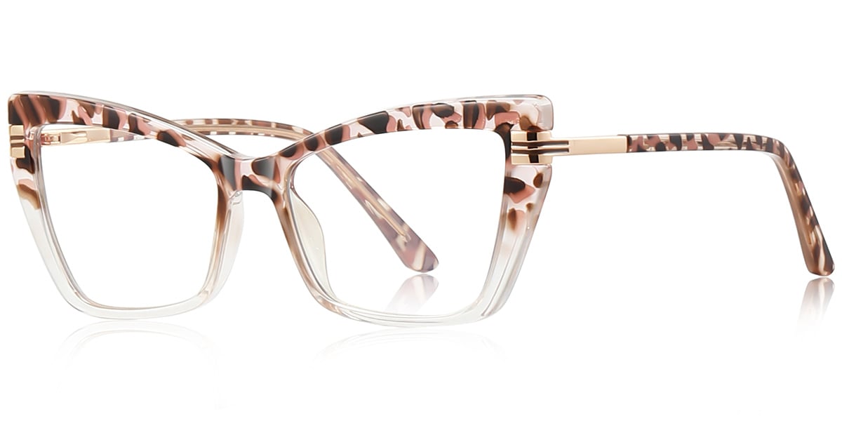 Rectangle Reading Glasses pattern-brown