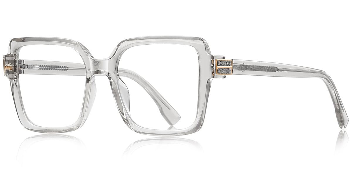 Square Reading Glasses translucent-grey