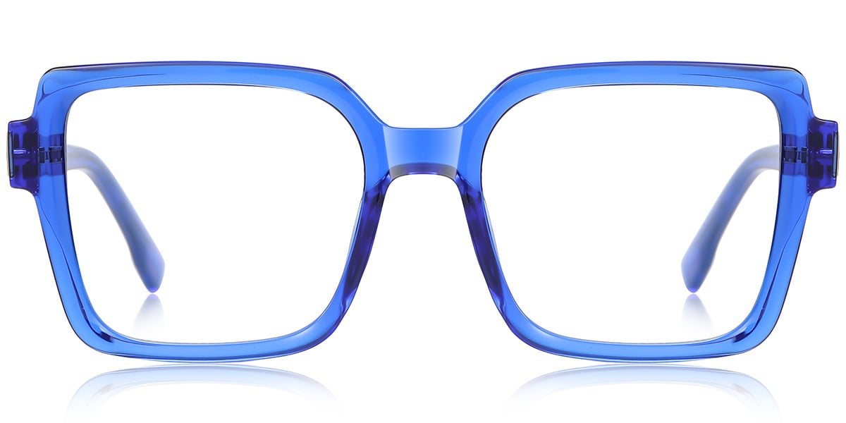 Square Reading Glasses translucent-blue
