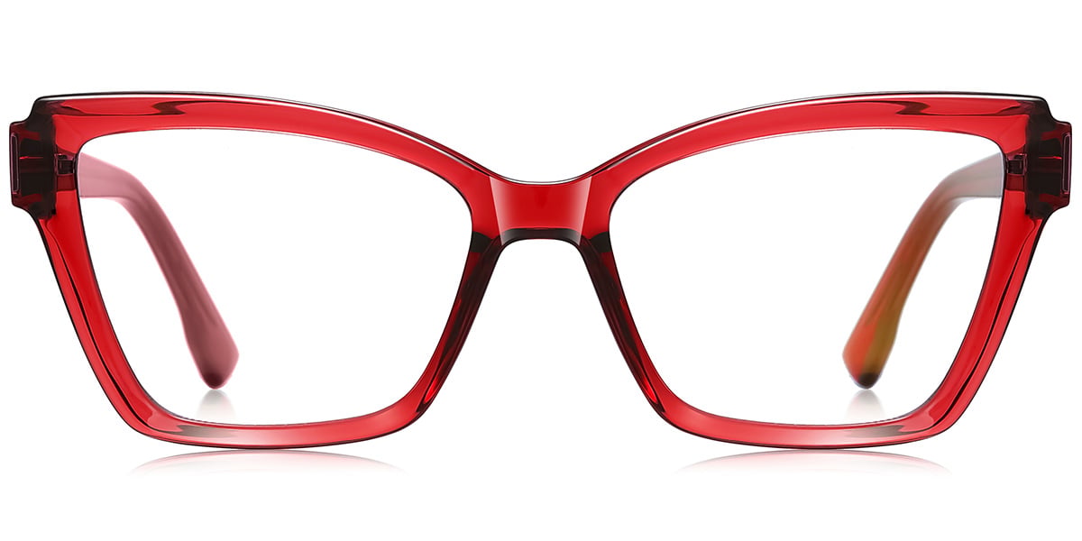 Rectangle Reading Glasses translucent-red