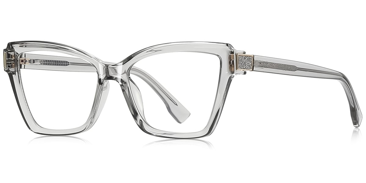 Rectangle Reading Glasses translucent-grey