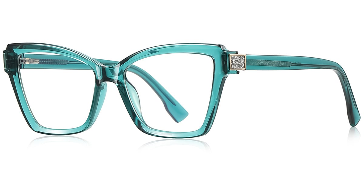 Rectangle Reading Glasses translucent-green