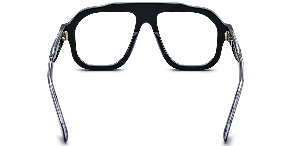 Acetate Square Aviator Reading Glasses black
