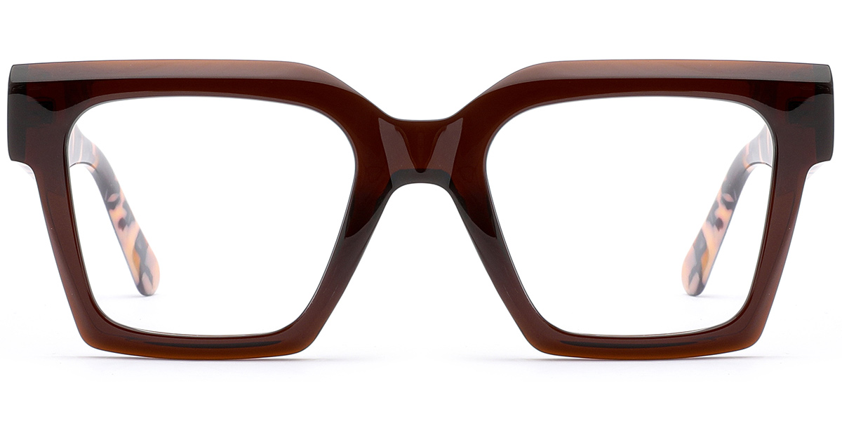 Acetate Square Reading Glasses brown